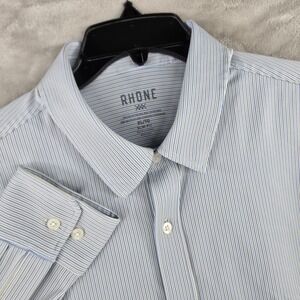 RHONE | Shirts | Rhone Commuter Dress Shirt Slim Fit Xl Mens Blue Gold  Performance | Poshmark